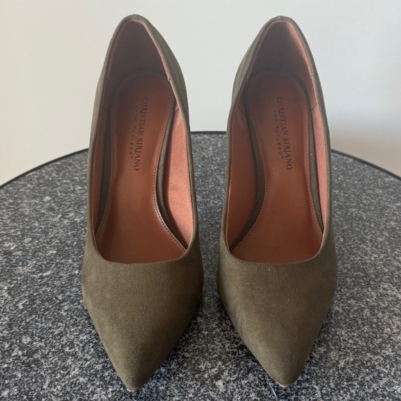 Christian Siriano Suede Pumps - Olive - Picture 2 of 4